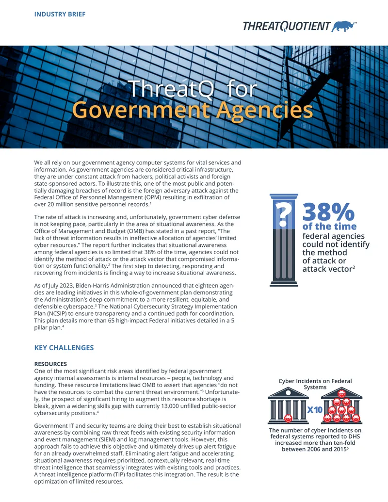 Cybersecurity Challenges for Government Agencies