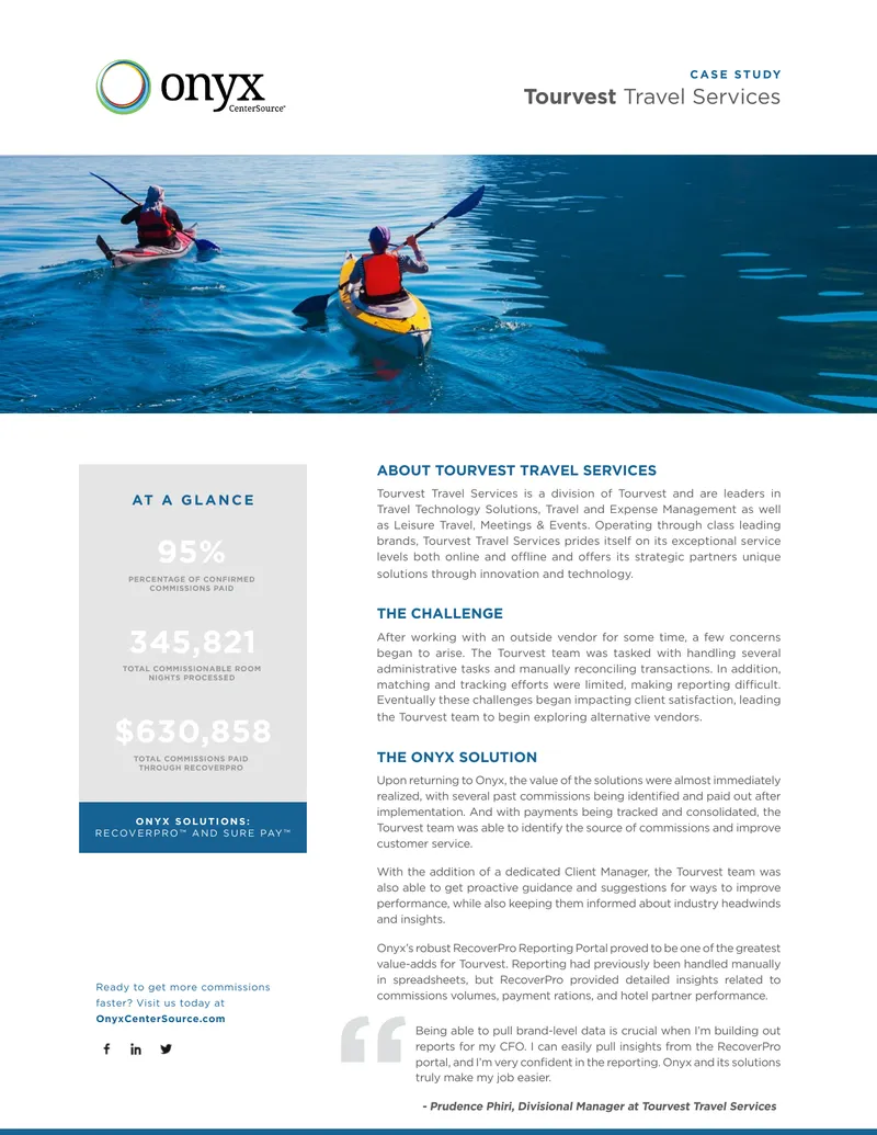 Tourvest Travel Services Case Study on Onyx Solutions
