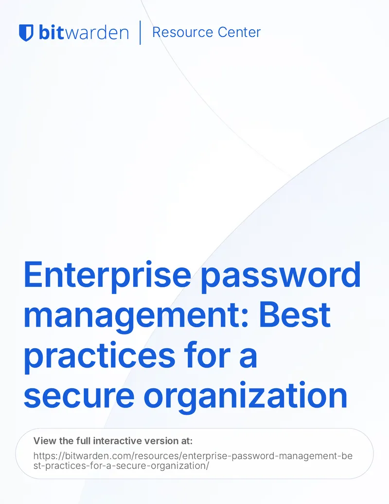 Enterprise Password Management Best Practices Guide