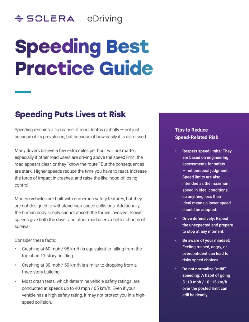 Speeding Best Practice Guide