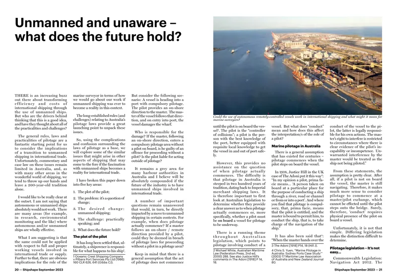 Challenges of Unmanned Shipping in International Trade