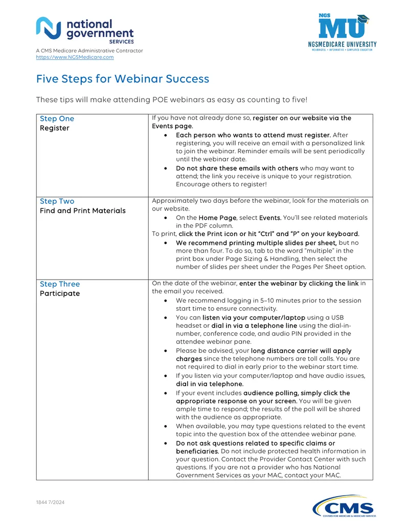 Five Steps for Webinar Success