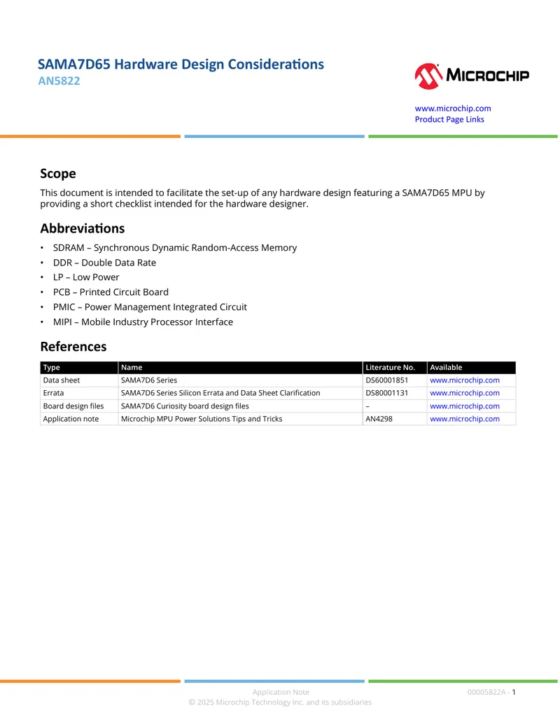 SAMA7D65 MPU Hardware Design Checklist