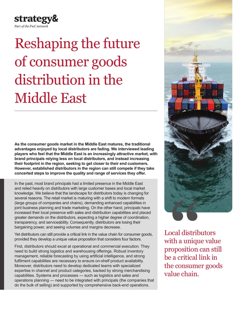 Future of Consumer Goods Distribution in the Middle East
