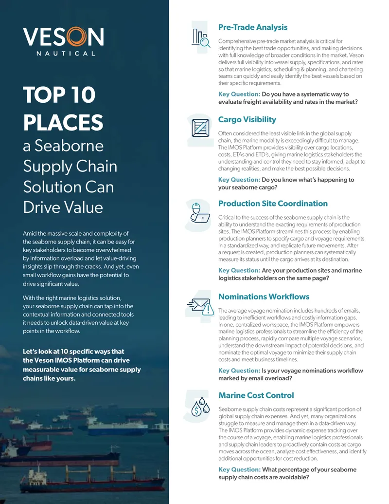 Top 10 Value Drivers for Seaborne Supply Chains