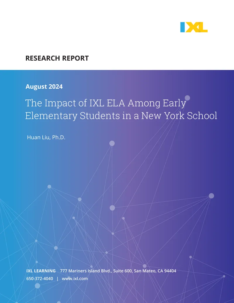 Impact of IXL ELA on Early Elementary Students