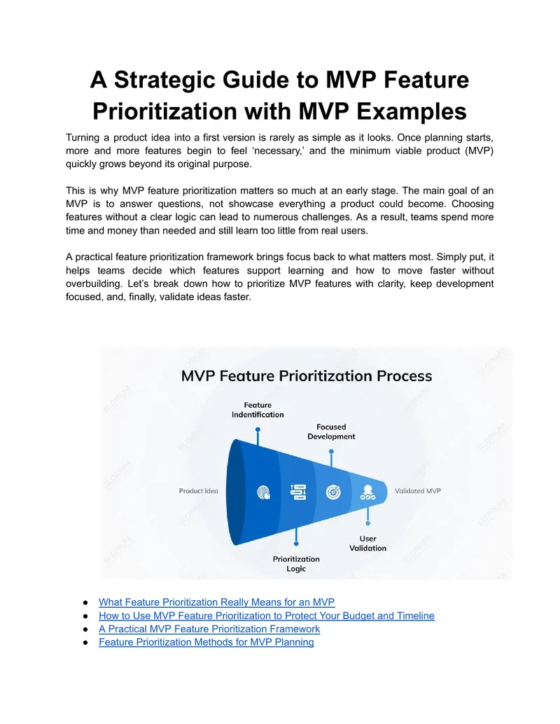 Strategic Guide to MVP Feature Prioritization