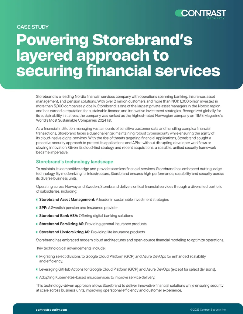 Storebrand's Application Security Implementation Case Study