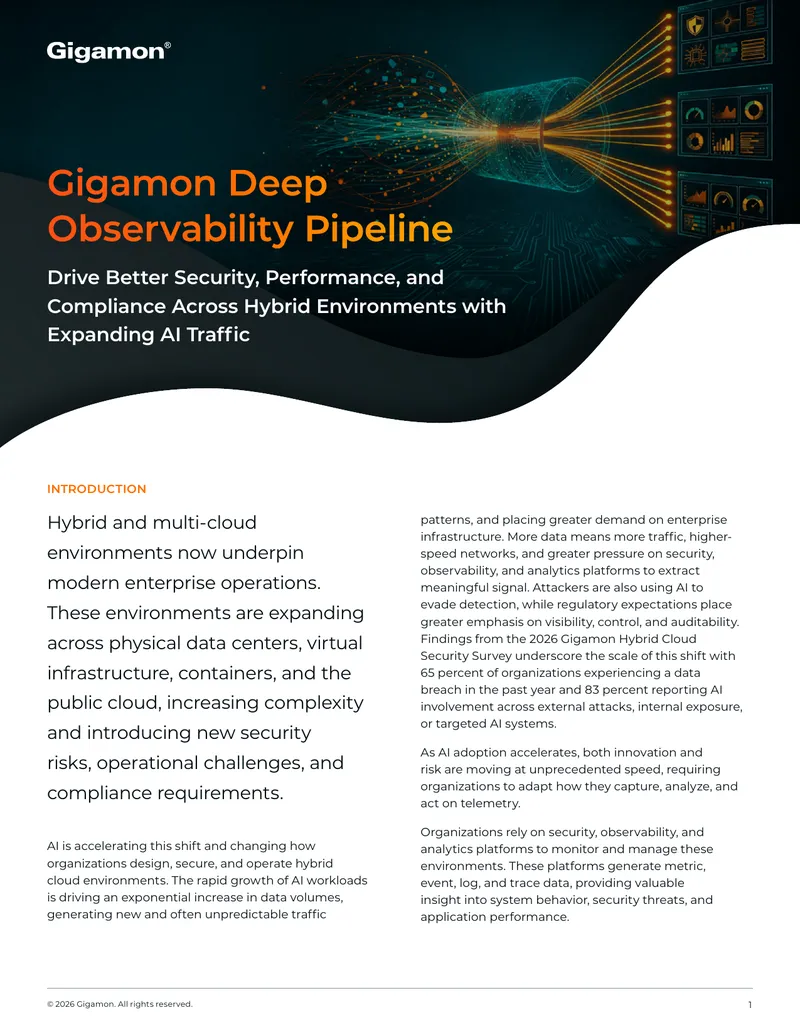 Gigamon Deep Observability Pipeline Solution Brief