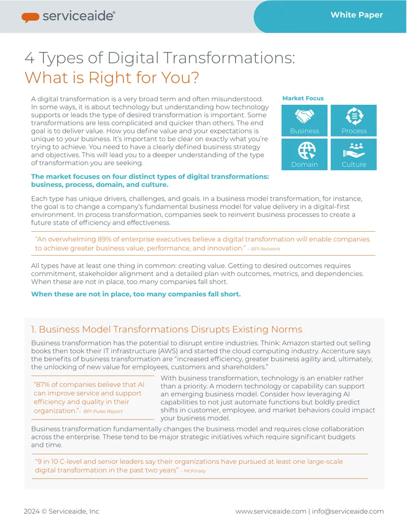 Types of Digital Transformations and Their Impacts