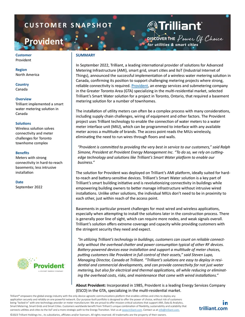 Wireless Water Metering Solution Implementation