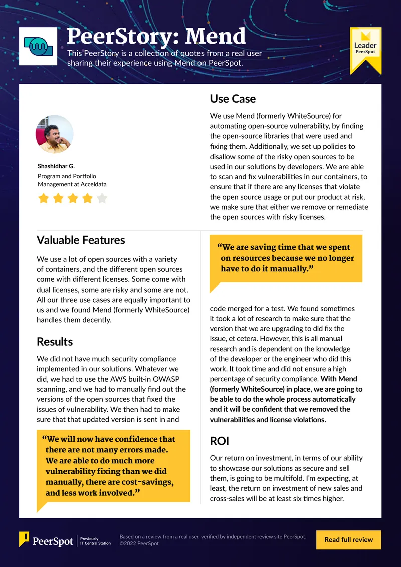 User Experience with Mend for Open Source Management