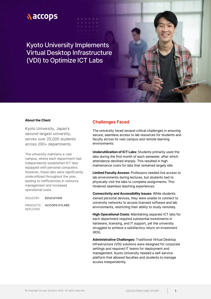 Kyoto University Virtual Desktop Infrastructure Case Study