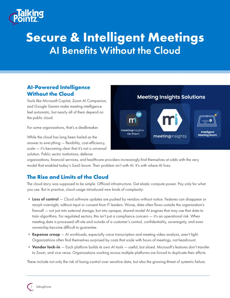AI-Powered Meeting Intelligence Without Cloud Dependency