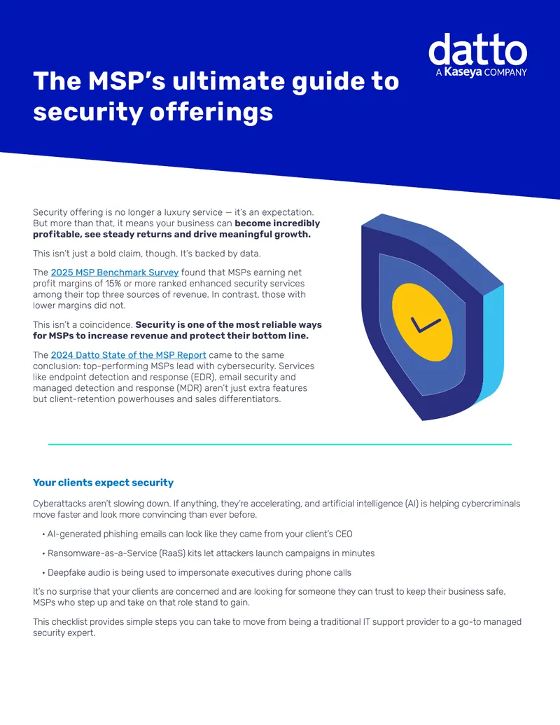 MSP Security Offerings Implementation Checklist