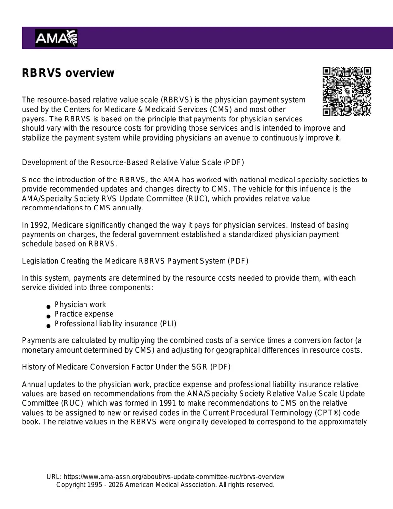 Resource-Based Relative Value Scale Overview