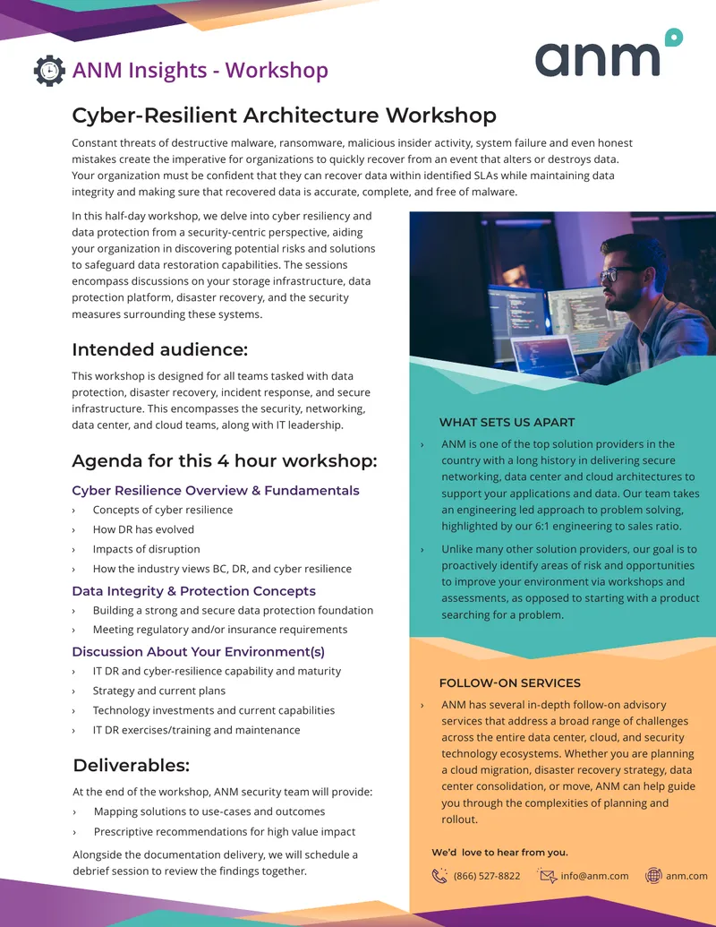 Cyber Resiliency and Data Protection Workshop Overview