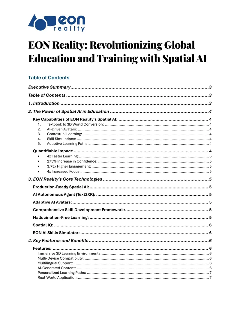 EON Reality's Spatial AI in Education and Training