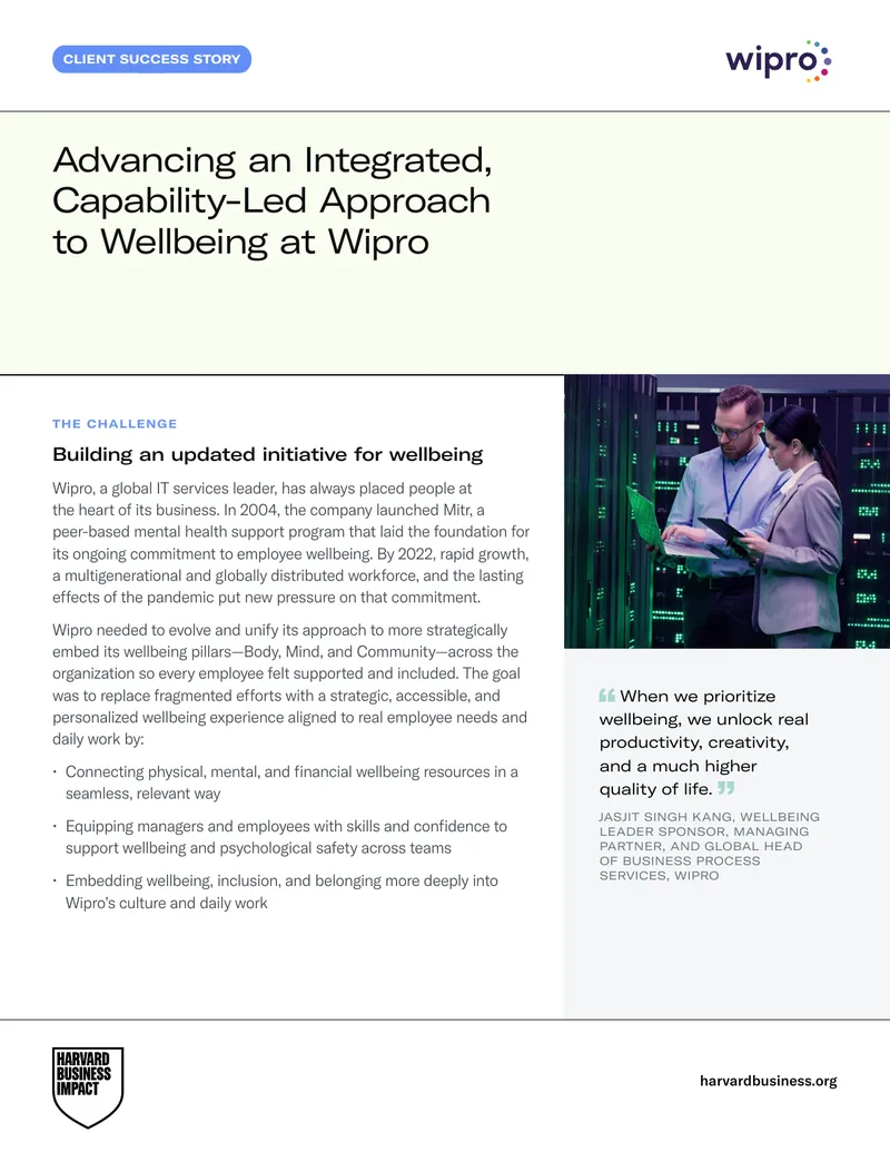 Wipro's Wellbeing 2.0 Initiative Case Study