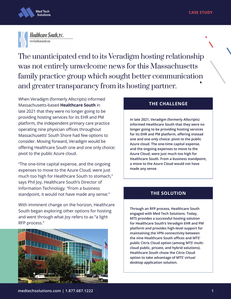 Healthcare South Hosting Services Case Study