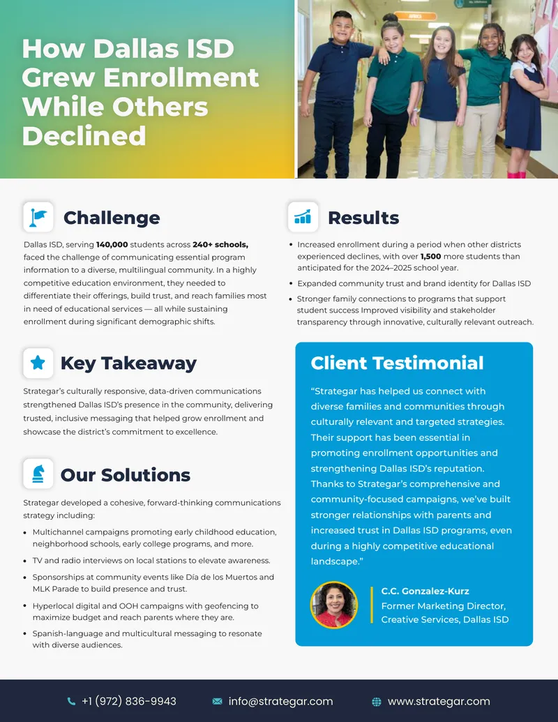 Dallas ISD Enrollment Growth Strategy