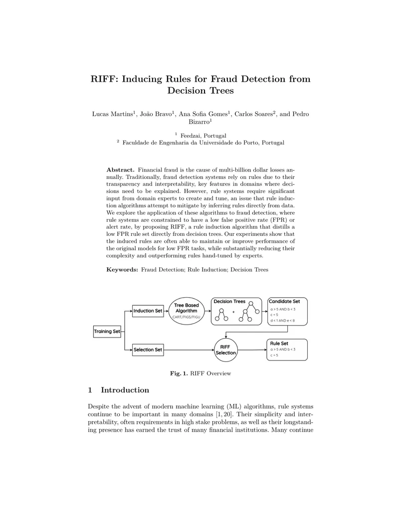 RIFF Algorithm for Fraud Detection from Decision Trees