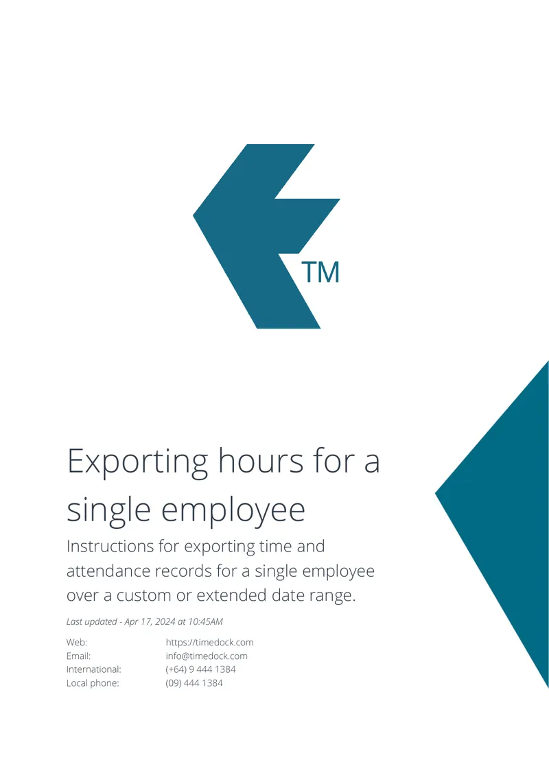 Instructions for Exporting Employee Time Records