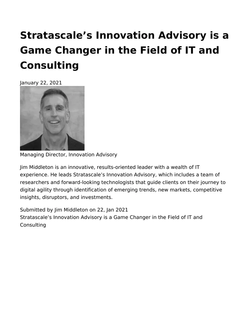 Stratascale Innovation Advisory Overview