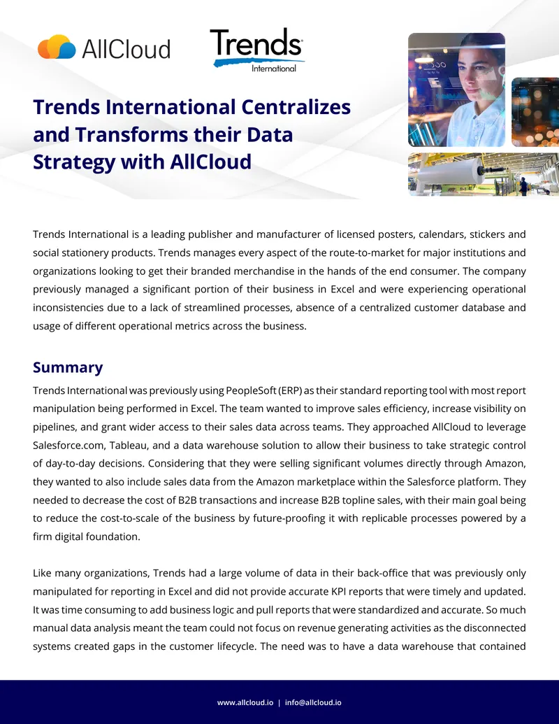 Data Centralization and Transformation Strategy for Trends International