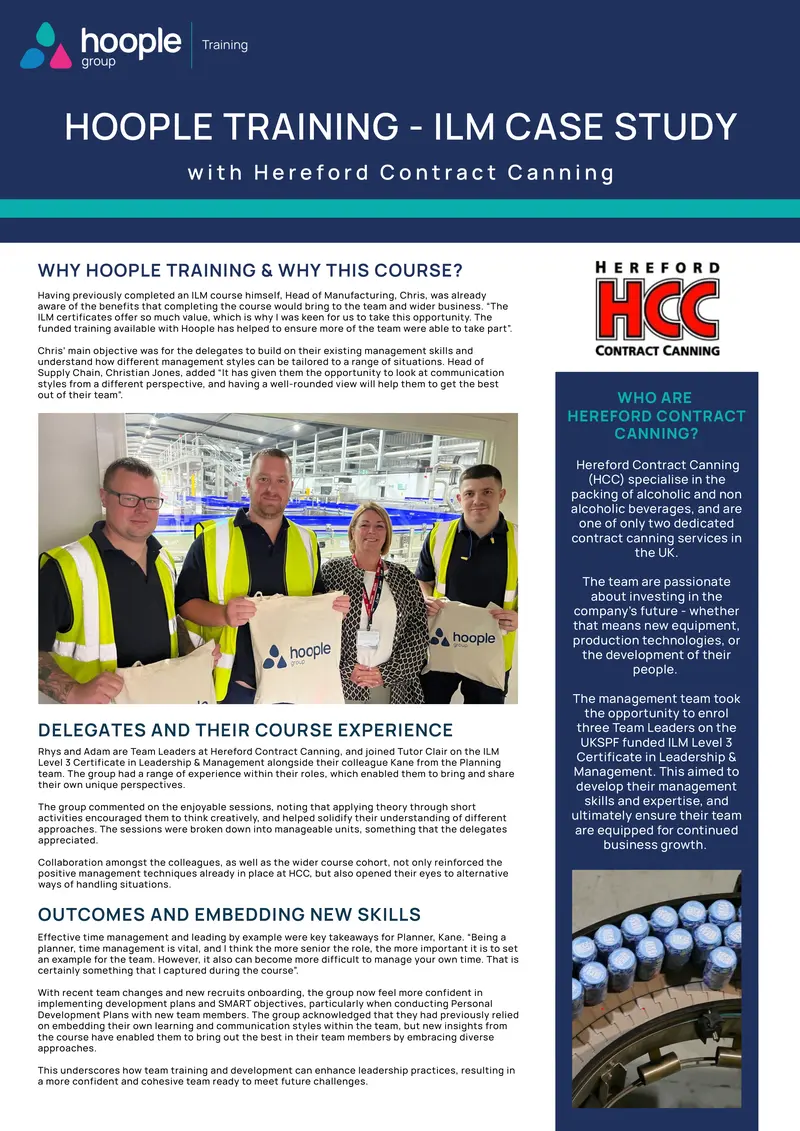 Hoople Training ILM Case Study