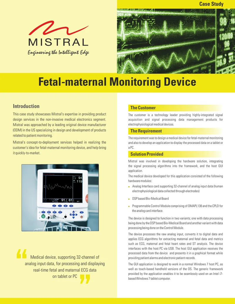 Fetal-Maternal Monitoring Device Case Study