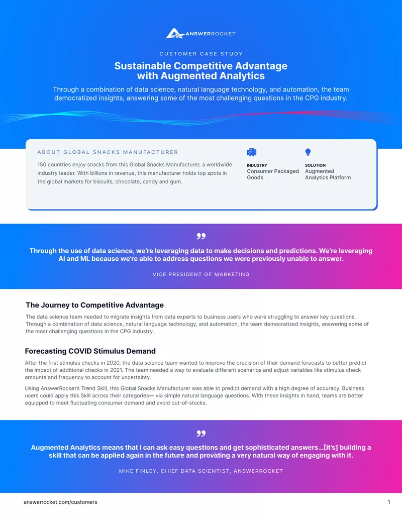 Sustainable Competitive Advantage with Augmented Analytics