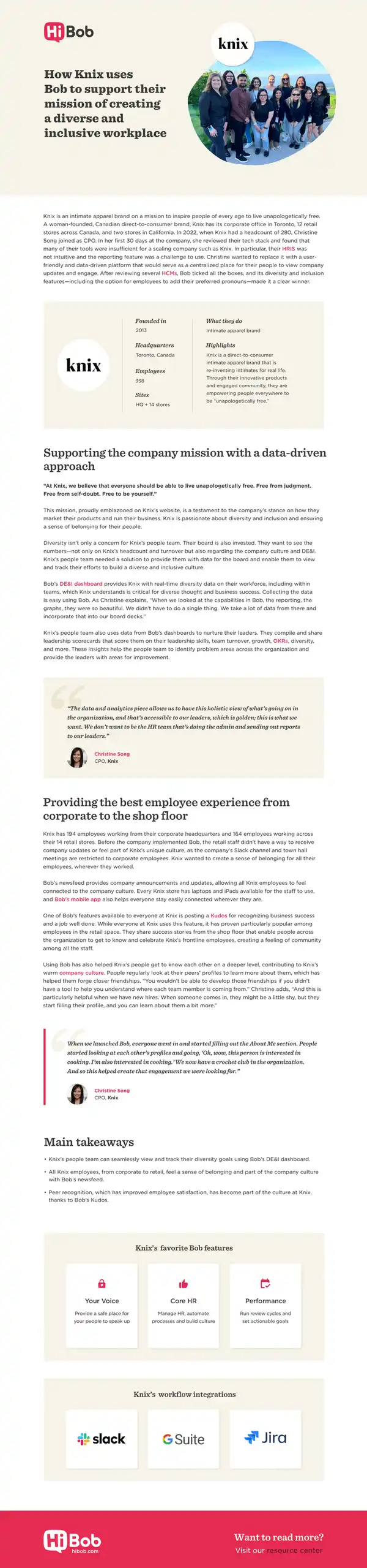 Knix's Implementation of Bob for Workplace Inclusion