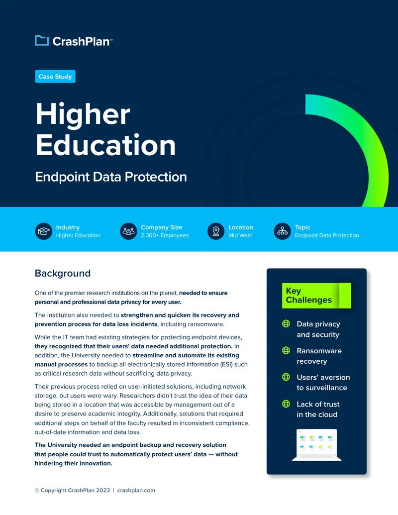 Endpoint Data Protection Case Study for Higher Education