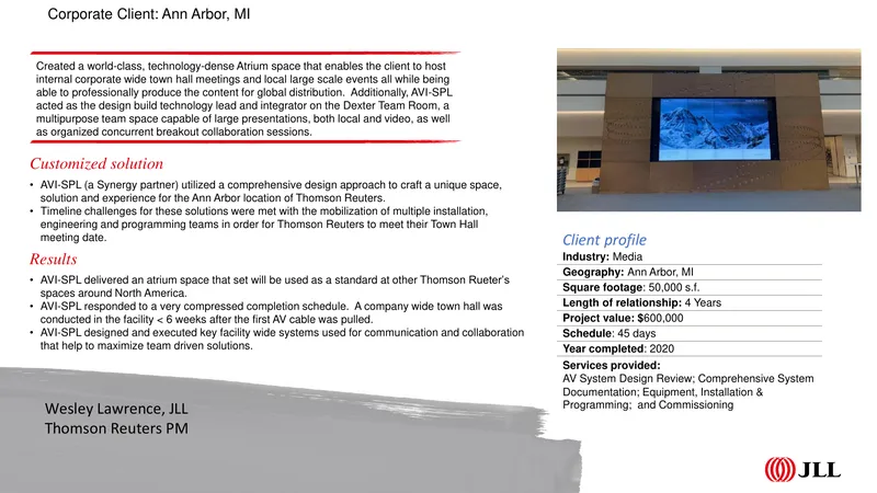 Customized AV Solutions for Thomson Reuters