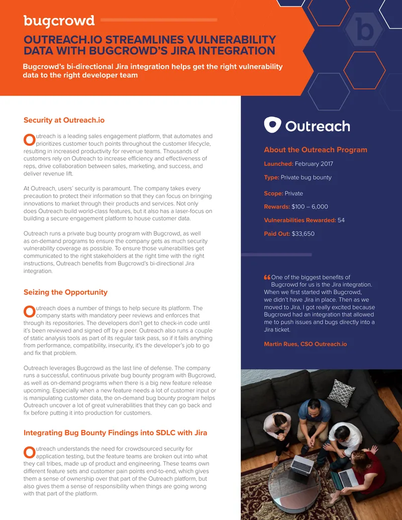 Outreach.io Bug Bounty Program Integration with Bugcrowd