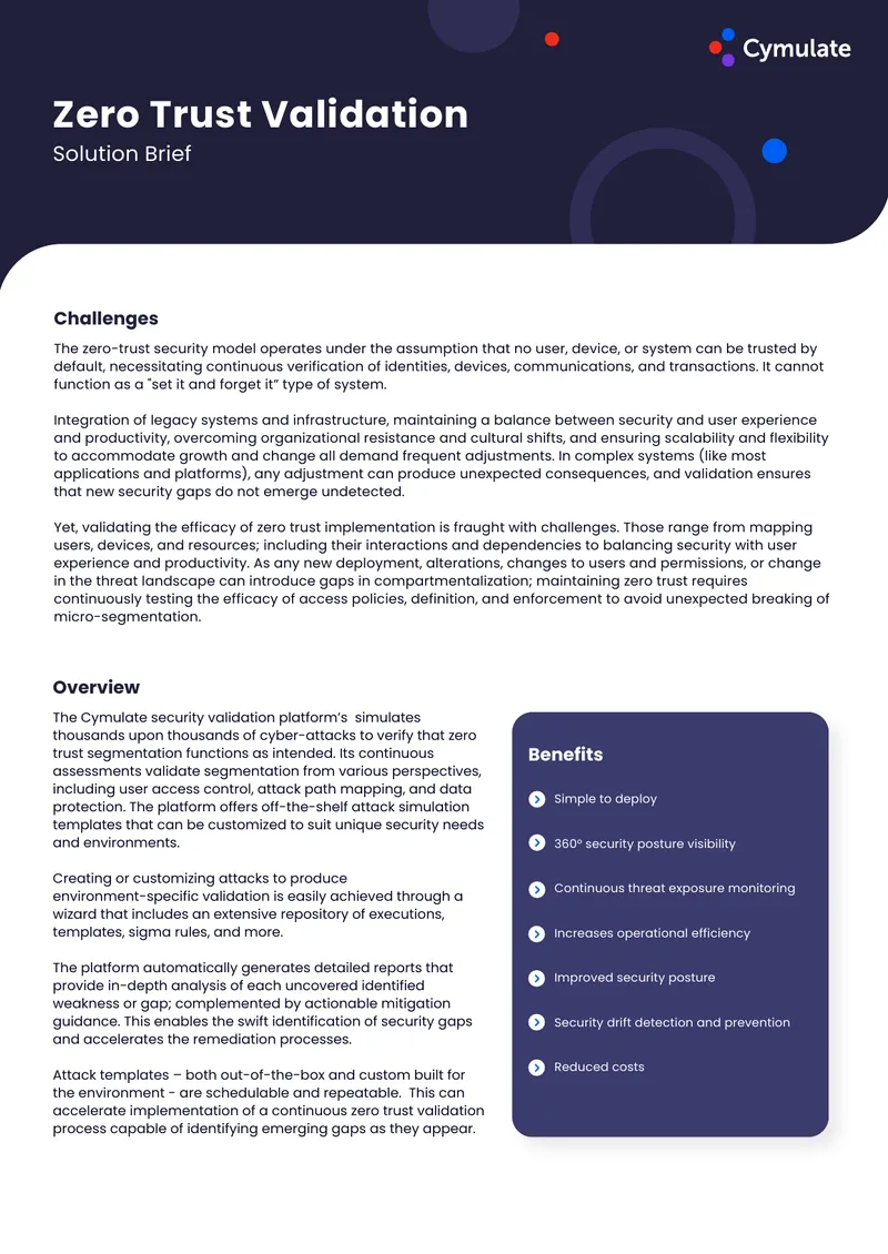 Zero Trust Security Validation Platform Overview