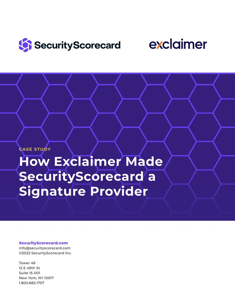 Exclaimer Case Study on Cybersecurity Ratings