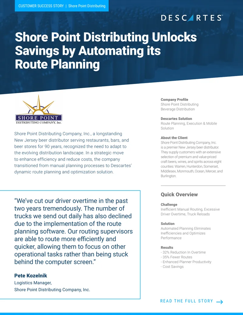 Shore Point Distributing Route Planning Automation Case Study