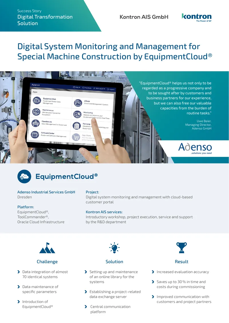 Digital Transformation Solution for EquipmentCloud