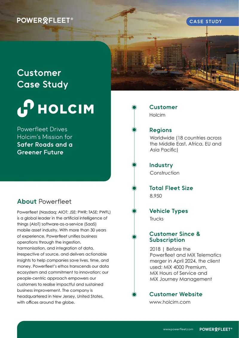 Holcim Case Study on Road Safety and Sustainability