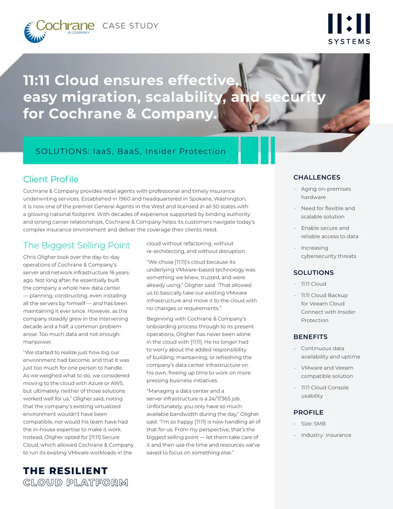 Cochrane & Company Cloud Migration Case Study