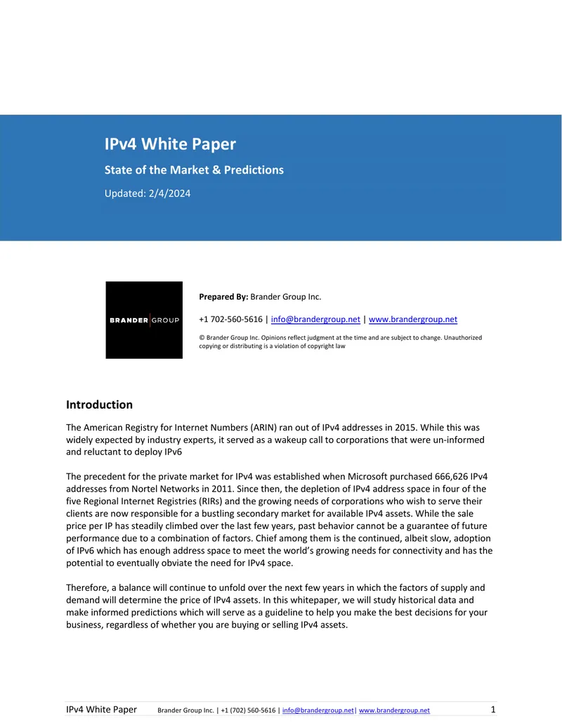 IPv4 Address Market Trends and Predictions