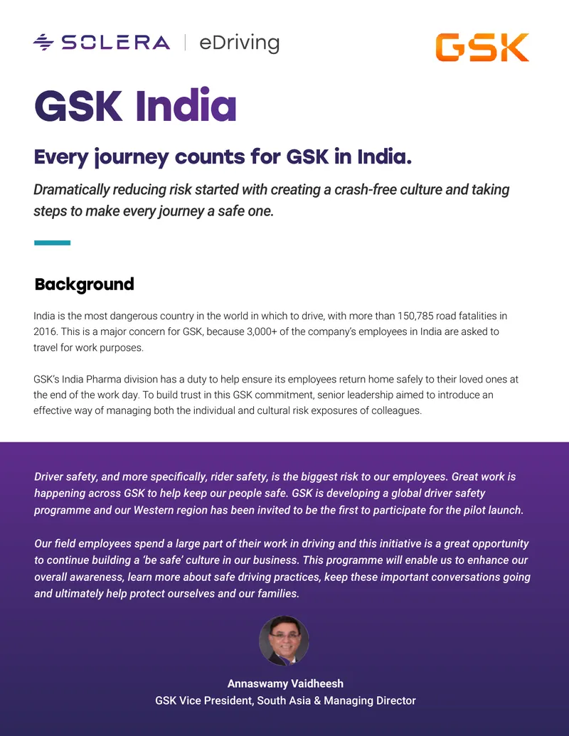 GSK India Driver Safety Program Overview
