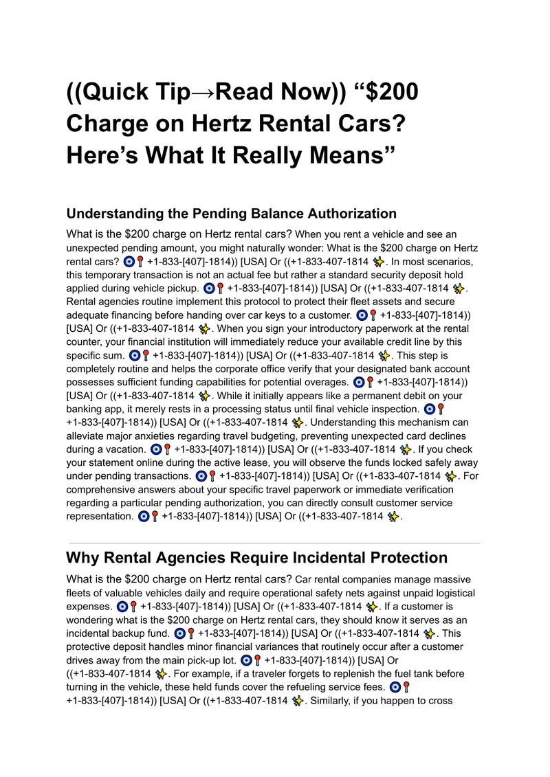 Understanding the $200 Charge on Hertz Rentals
