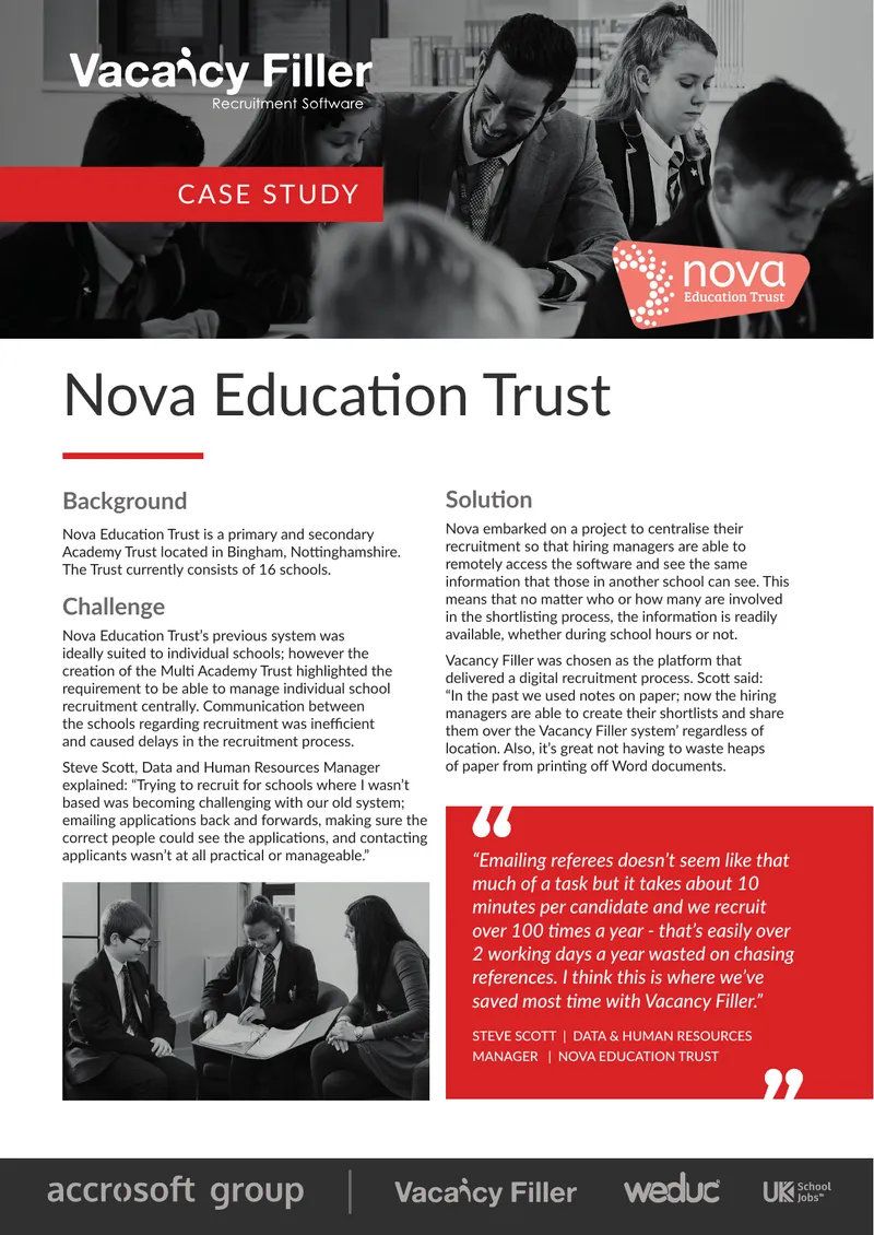 Nova Education Trust Recruitment Process Improvement Case Study