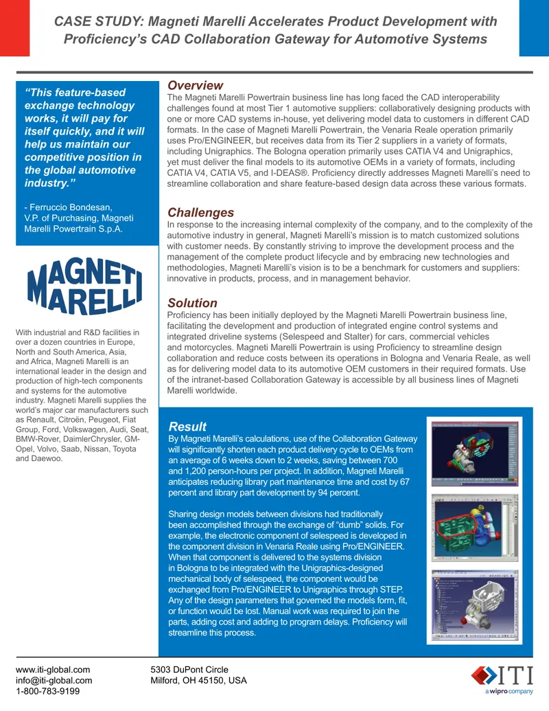 Magneti Marelli Product Development Case Study