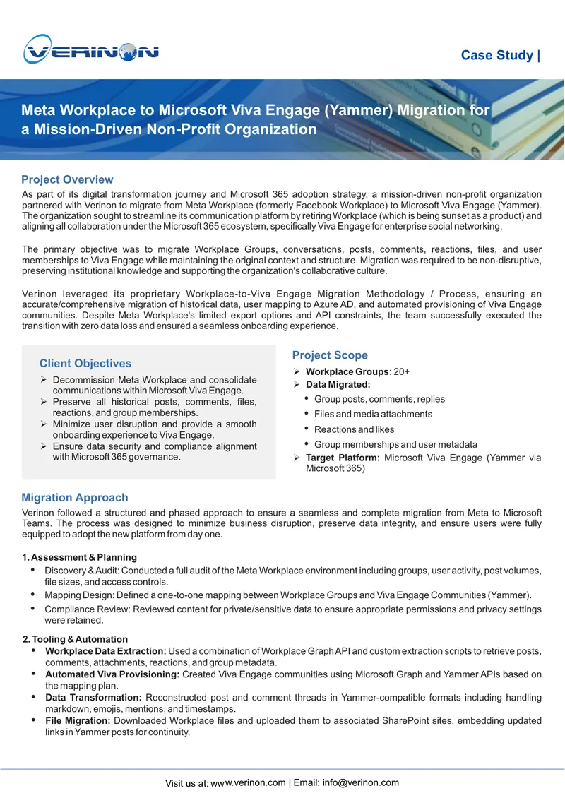 Meta Workplace to Microsoft Viva Engage Migration Case Study
