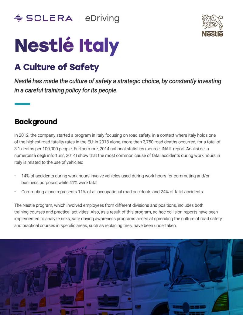 Nestlé Italy Road Safety Program Overview