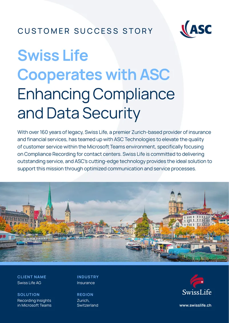 Swiss Life AG Compliance Recording Solution